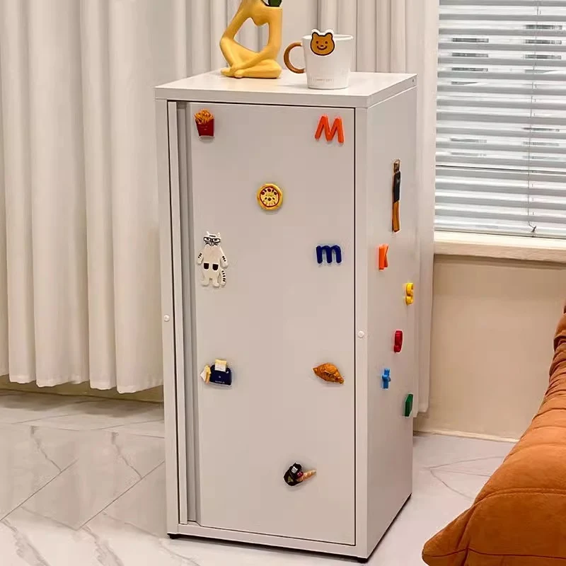 Modern Minimalist Rectangular Cold-Rolled Steel Storage Cabinet 3-Tier For Bedroom