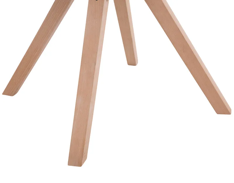 Lot de 4 chaises de salle à manger design scandinave en tissu marron et pieds en bois clair forme carré 10_0003201