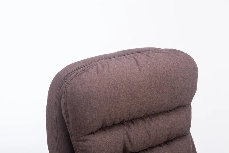 Fauteuil de bureau ergonomique et confortable jusqu'à 235 kg en tissu marron et métal chromé 10_0002401