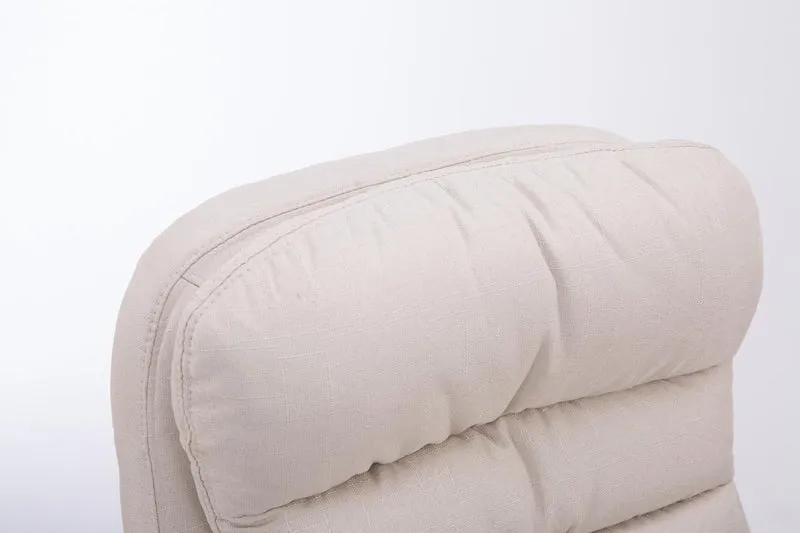 Fauteuil de bureau ergonomique et confortable jusqu'à 235 kg en tissu crème et métal chromé 10_0002402