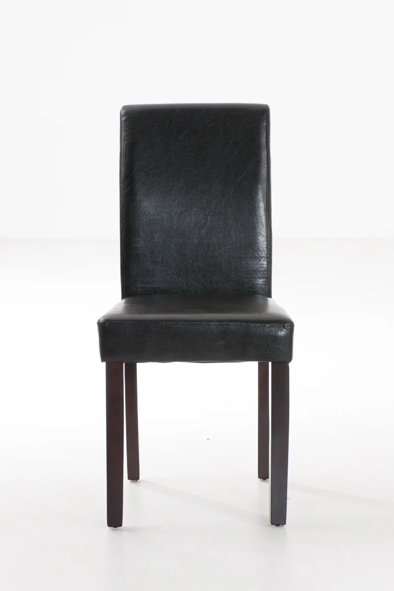 Chaise de salle à manger x1 design moderne en PVC marron et pieds en bois marron 10_0002017
