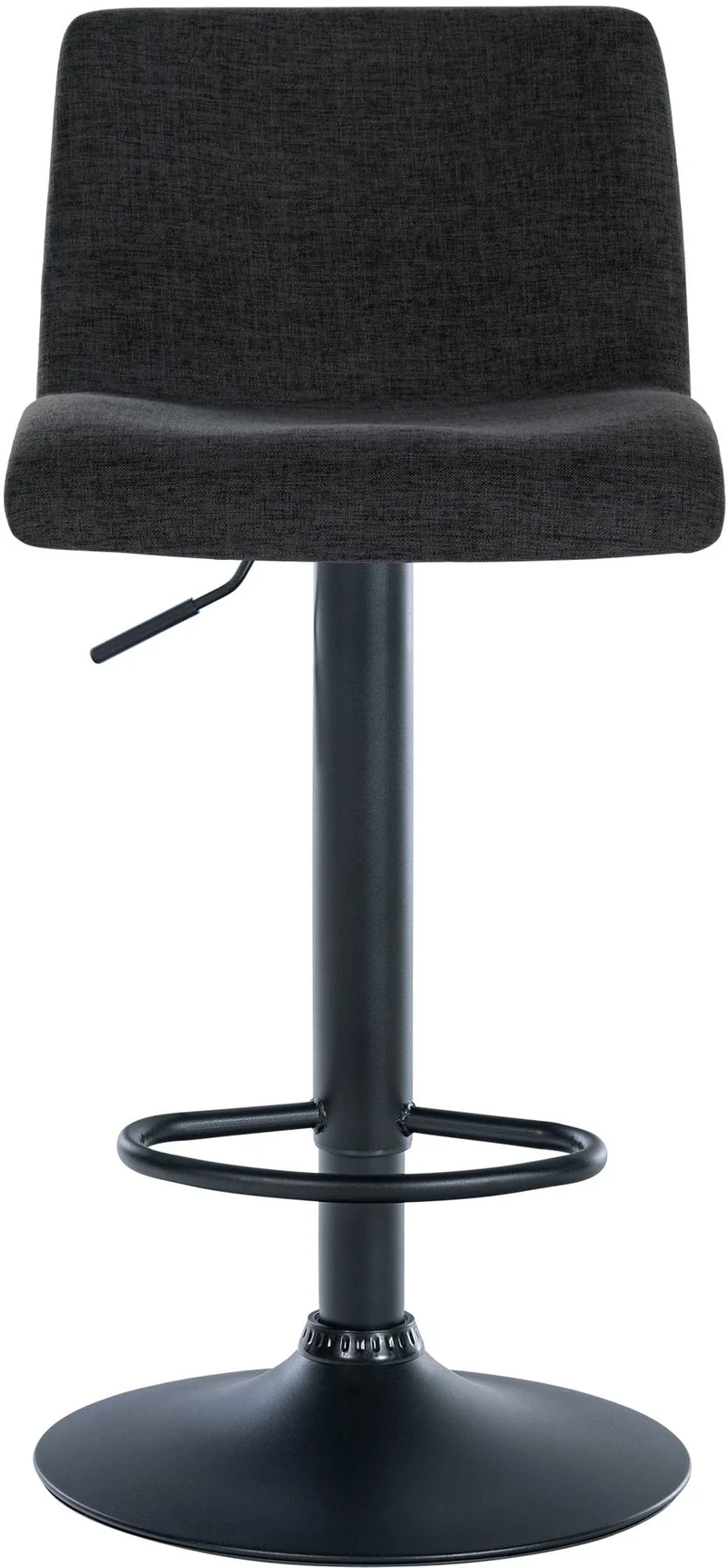 Tabouret de bar x1 design simple avec repose-pieds en tissu noir pieds en métal noir 10_0004559