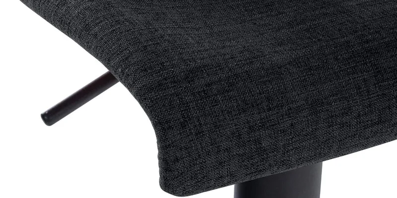 Tabouret de bar x1 design simple avec repose-pieds en tissu noir pieds en métal noir 10_0004559