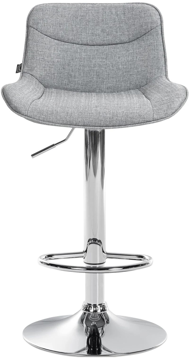 Lot de 2 tabourets de bar pivotant forme ergonomique surpiqûres décoratives en tissu gris cadre en métal chromé 10_0006200