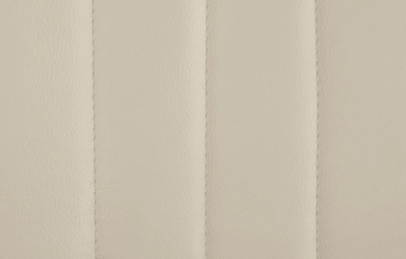 Lot de 2 tabourets de bar réglable en hauteur pivotant à 360° assise en similicuir crème couture verticale pied métal chromé 10_0006778