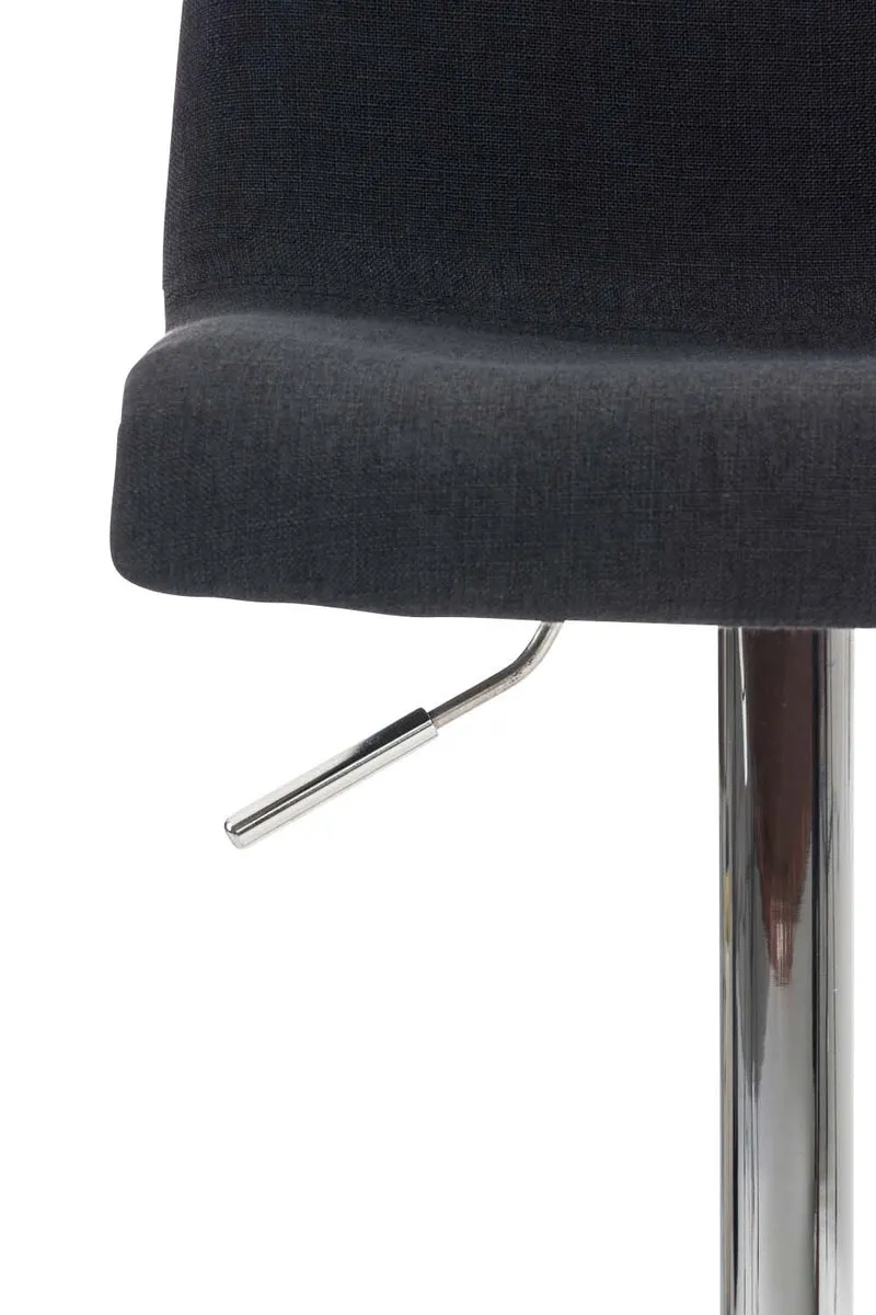 Tabouret de bar x1 avec repose-pieds pivotant dossier incurvé en tissu noir et métal chromé 10_0004969