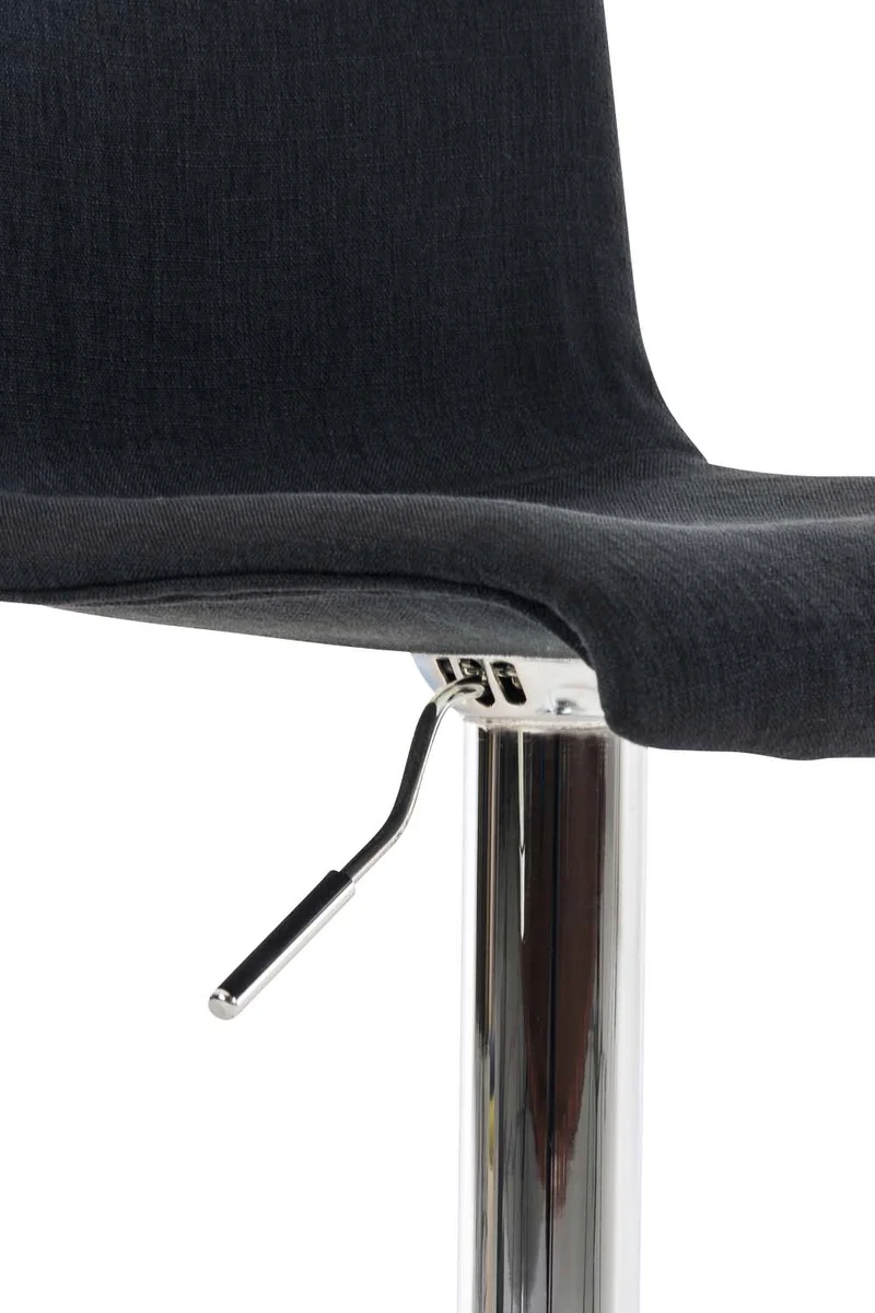 Tabouret de bar x1 avec repose-pieds pivotant dossier incurvé en tissu noir et métal chromé 10_0004969