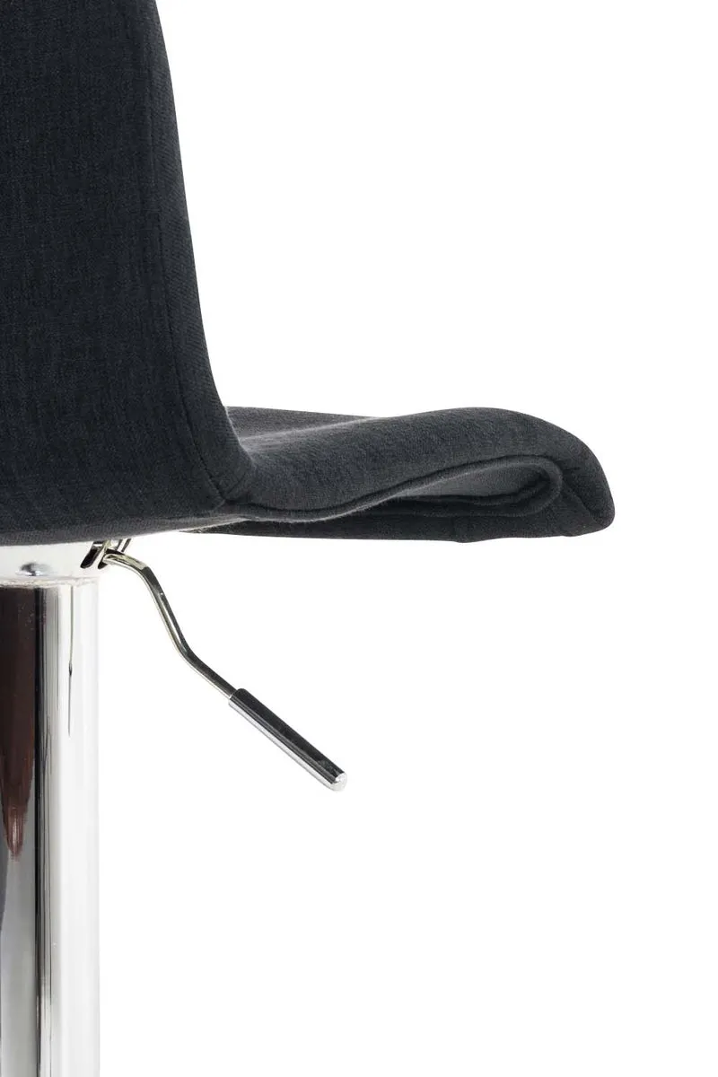 Tabouret de bar x1 avec repose-pieds pivotant dossier incurvé en tissu noir et métal chromé 10_0004969