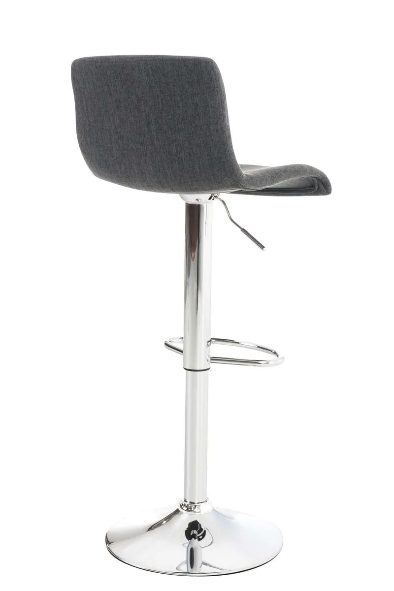 Set de 2 tabourets de bar repose-pied confortable en tissu gris foncé et métal chromé 10_0004206