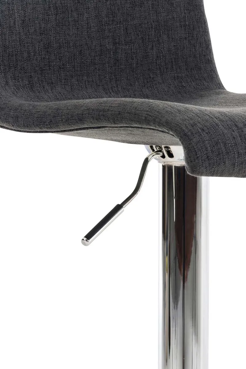 Set de 2 tabourets de bar repose-pied confortable en tissu gris foncé et métal chromé 10_0004206
