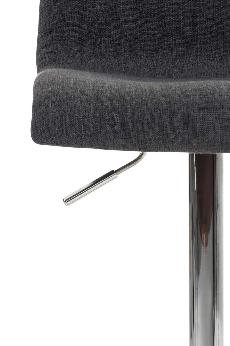 Set de 2 tabourets de bar repose-pied confortable en tissu gris foncé et métal chromé 10_0004206