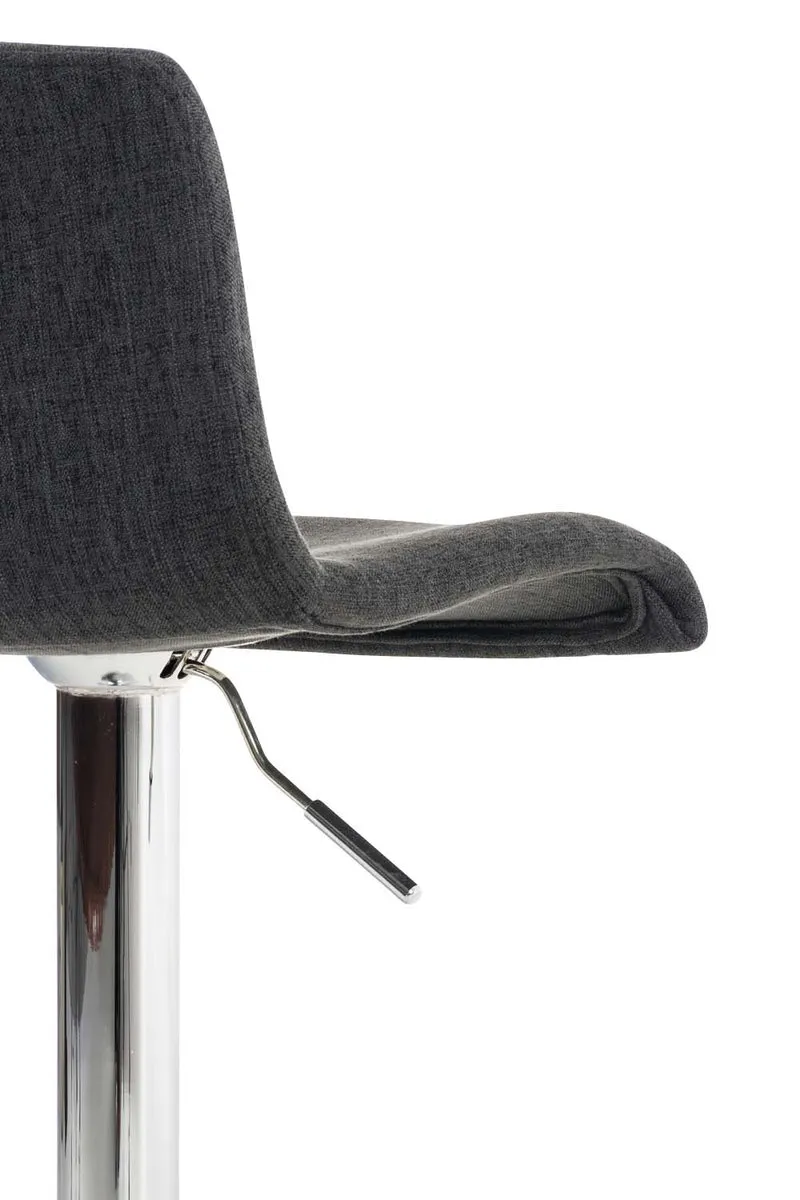 Set de 2 tabourets de bar repose-pied confortable en tissu gris foncé et métal chromé 10_0004206