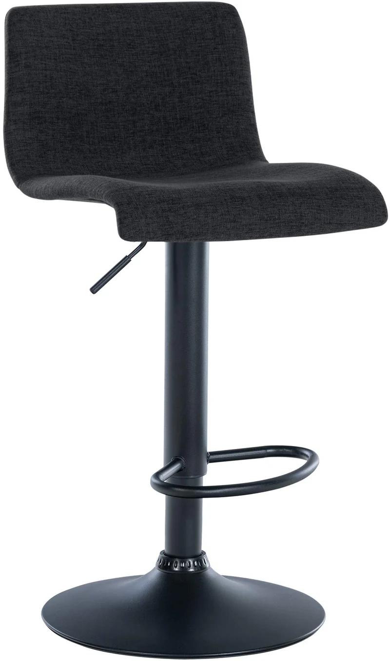 Lot de 2 tabourets de bar design simple avec repose-pieds en tissu noir pieds en métal noir 10_0004054