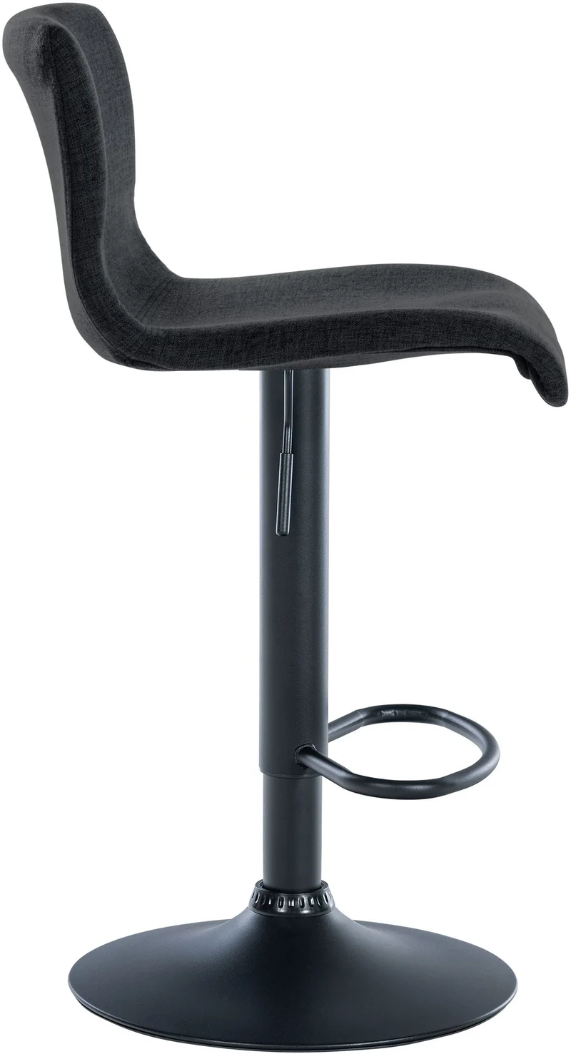 Lot de 2 tabourets de bar design simple avec repose-pieds en tissu noir pieds en métal noir 10_0004054