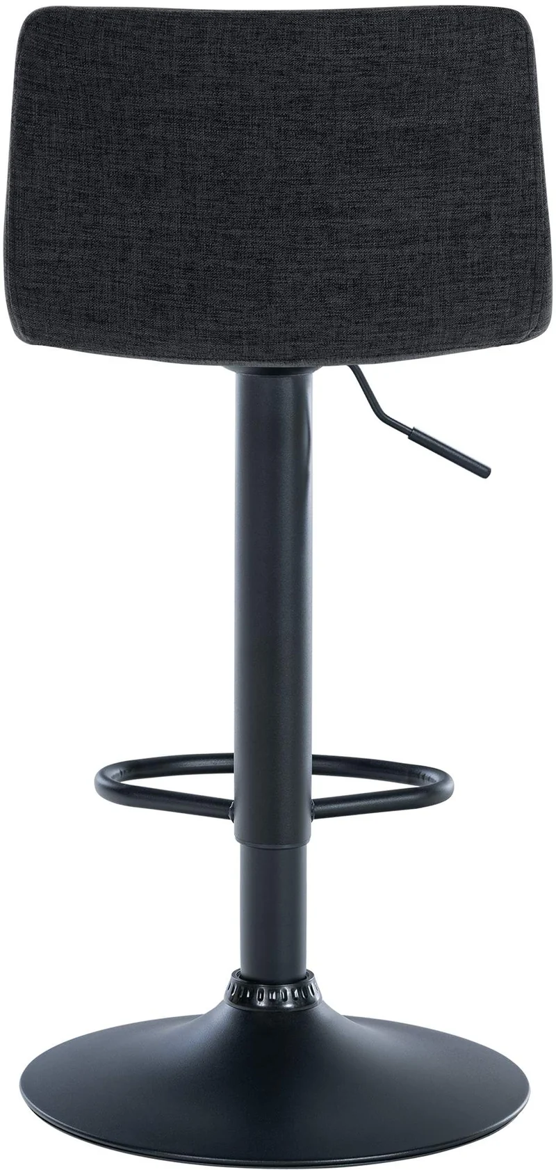Lot de 2 tabourets de bar design simple avec repose-pieds en tissu noir pieds en métal noir 10_0004054