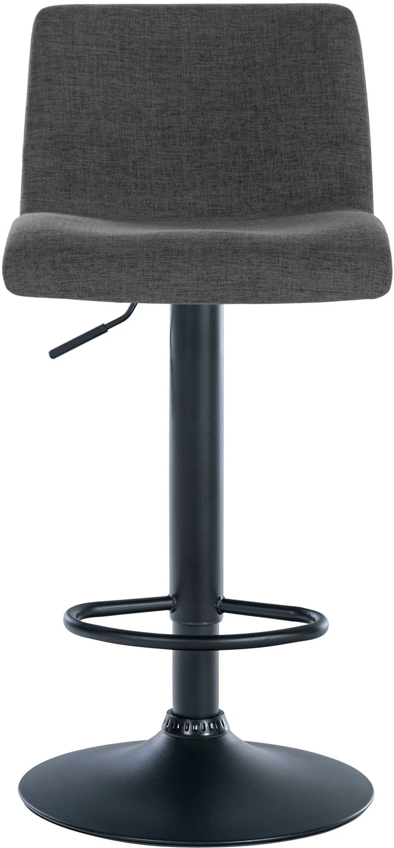 Lot de 2 tabourets de bar design simple avec repose-pieds en tissu gris foncé pieds en métal noir 10_0004052