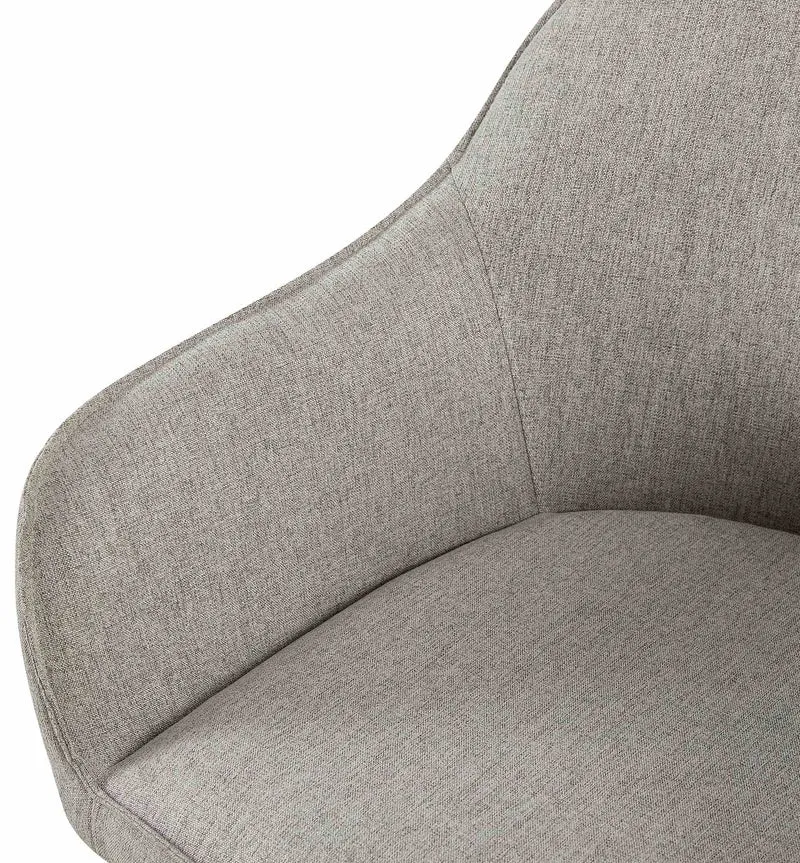 Lot de 2 chaises de salle à manger moderne et confortable en tissu gris et pieds en métal noir 10_0001601