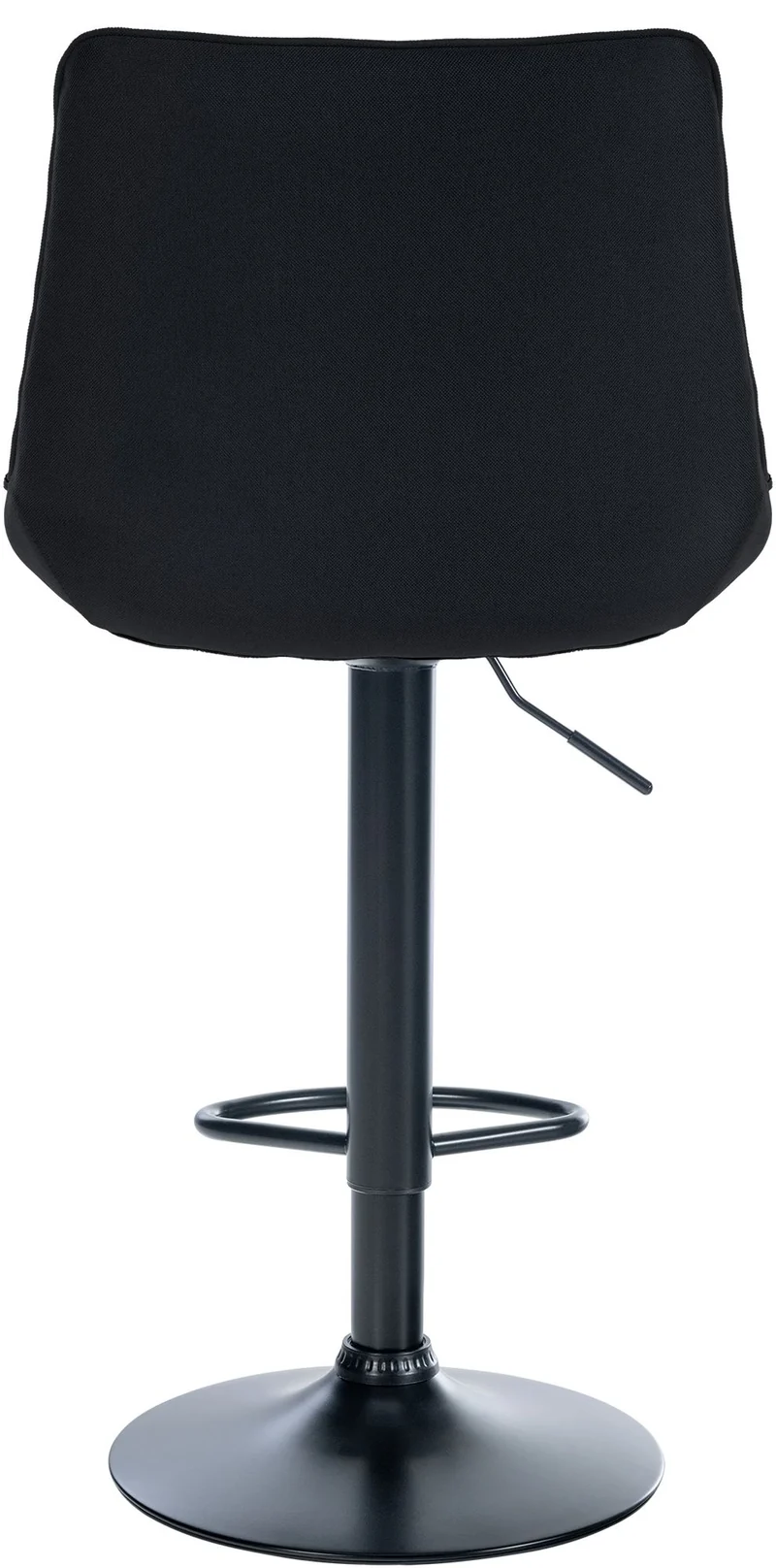 Lot de 2 tabourets de bar réglable en hauteur pivotant à 360° assise en tissu noir couture verticale pied métal noir 10_0006408