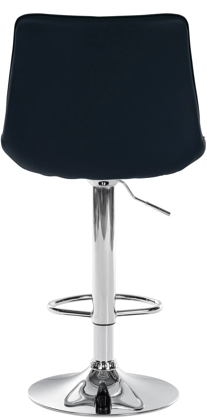 Lot de 2 tabourets de bar réglable en hauteur pivotant à 360° assise en PVC noir couture verticale pied métal chromé 10_0004421