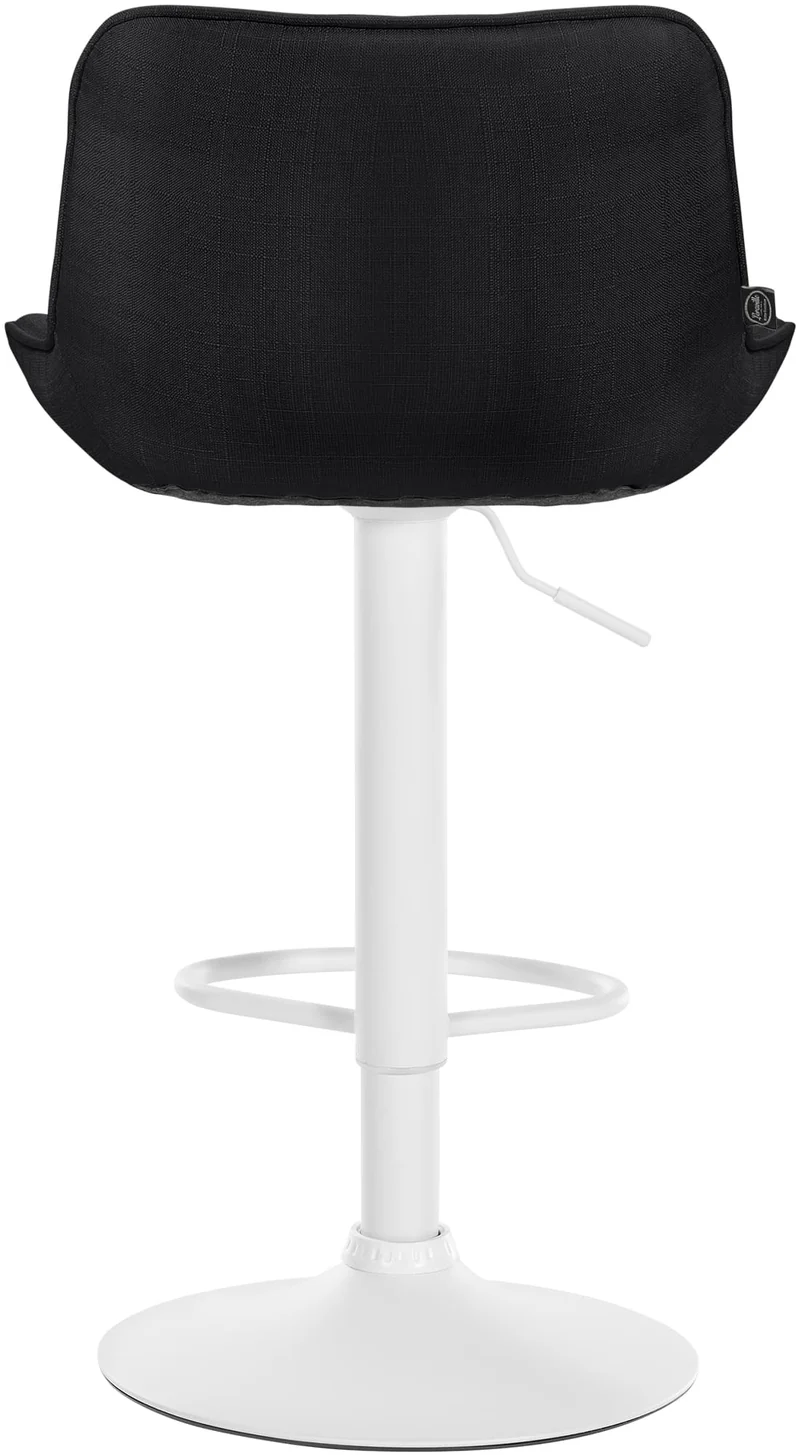 Lot de 2 tabourets de bar x1 avec coutures décoratives en tissu noir pied en trompette métal blanc 10_0004462
