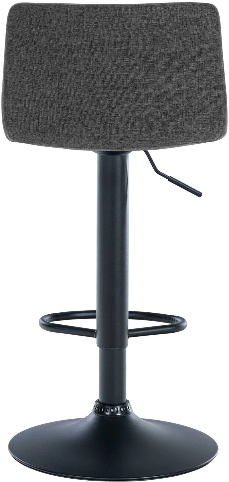 Tabouret de bar x1 design simple avec repose-pieds en tissu gris foncé pieds en métal noir 10_0004557