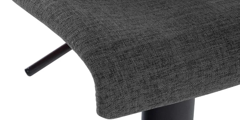 Tabouret de bar x1 design simple avec repose-pieds en tissu gris foncé pieds en métal noir 10_0004557