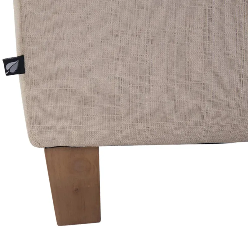 Lot de 2 poufs carrés en tissu crème avec pieds en bois 45x45 cm – Assise capitonnée élégante 10_0006592
