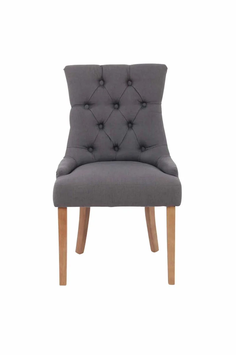 Lot de 2 chaises de salle à manger avec boutons décoratives assise en tissu gris foncé 10_0001525