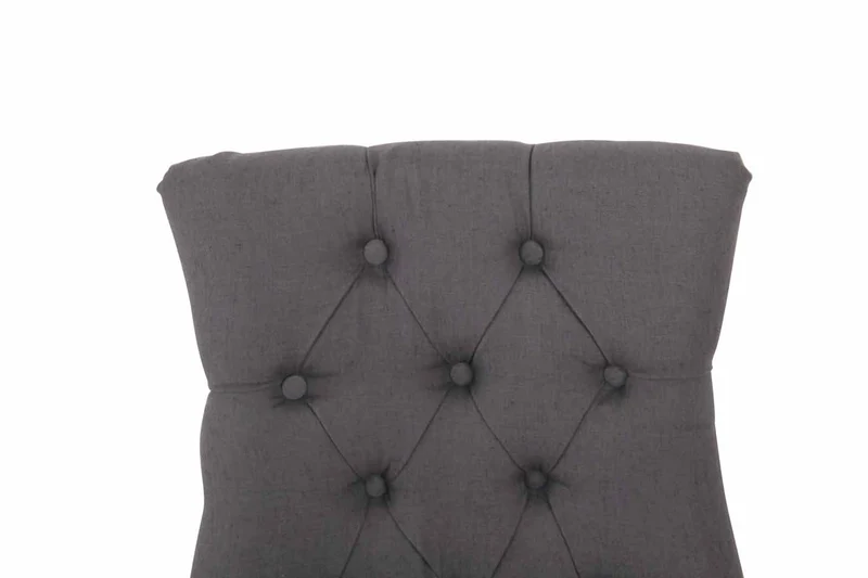 Lot de 2 chaises de salle à manger avec boutons décoratives assise en tissu gris foncé 10_0001525
