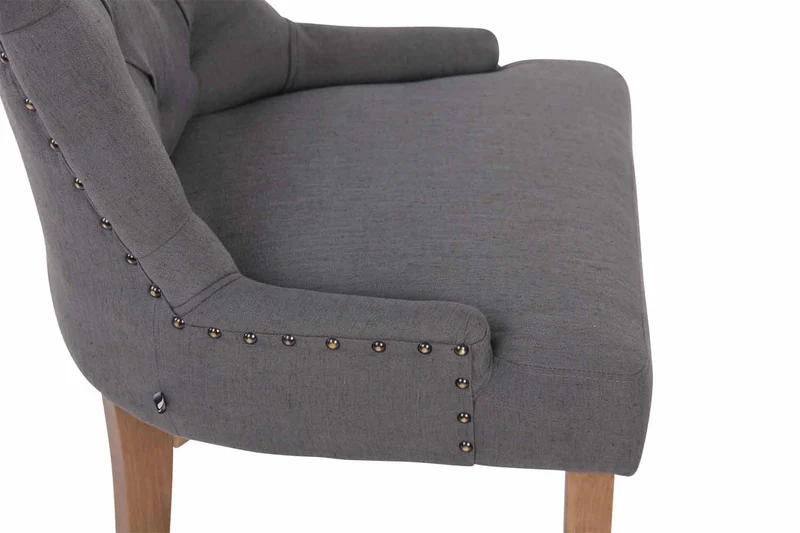 Lot de 2 chaises de salle à manger avec boutons décoratives assise en tissu gris foncé 10_0001525