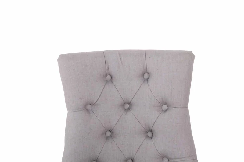 Lot de 2 chaises de salle à manger avec boutons décoratives assise en tissu gris 10_0001524