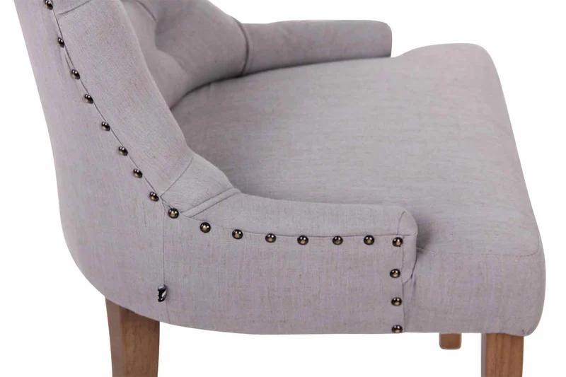 Lot de 2 chaises de salle à manger avec boutons décoratives assise en tissu gris 10_0001524