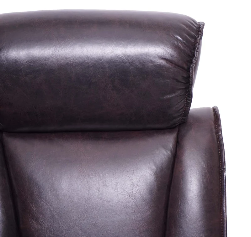 Canapé cinéma 2 places fauteuil relax inclinable avec coffre rangement cuir synthétique Soft Touch marron 04_0010924