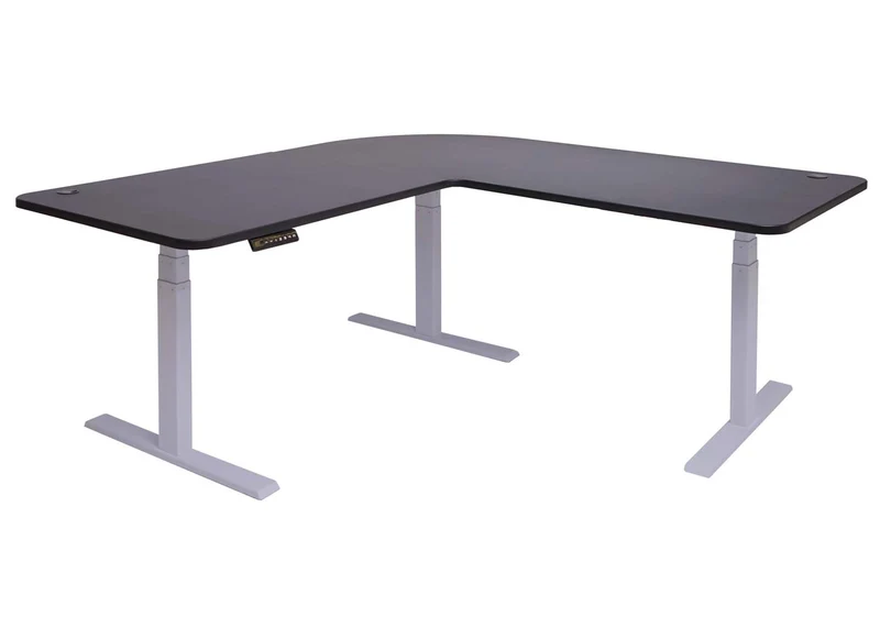 Bureau d angle électrique réglable en hauteur 3 moteurs 178x178 cm 84 kg HDF acier noir 04_0010929