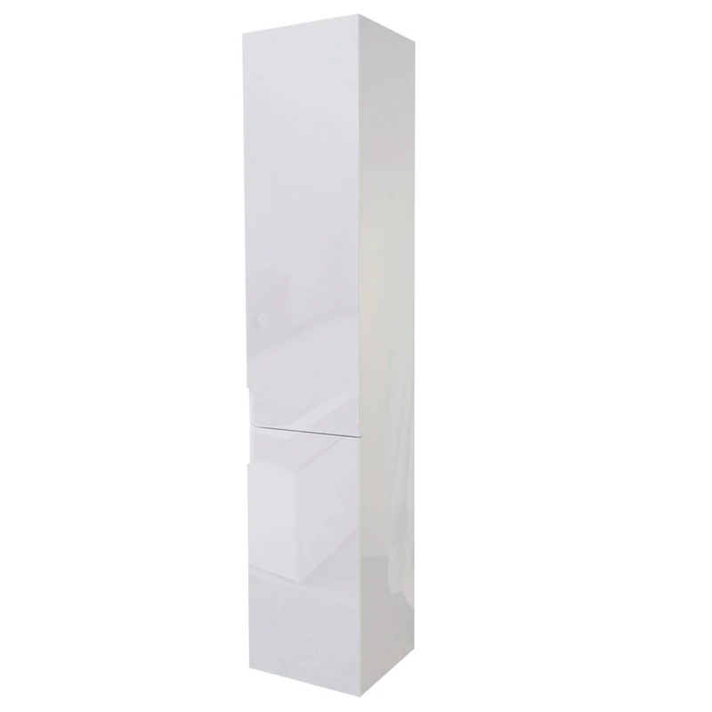 Armoire murale de salle de bain 150x30x30 cm finition brillante avec 2 portes verre blanc 04_0011298