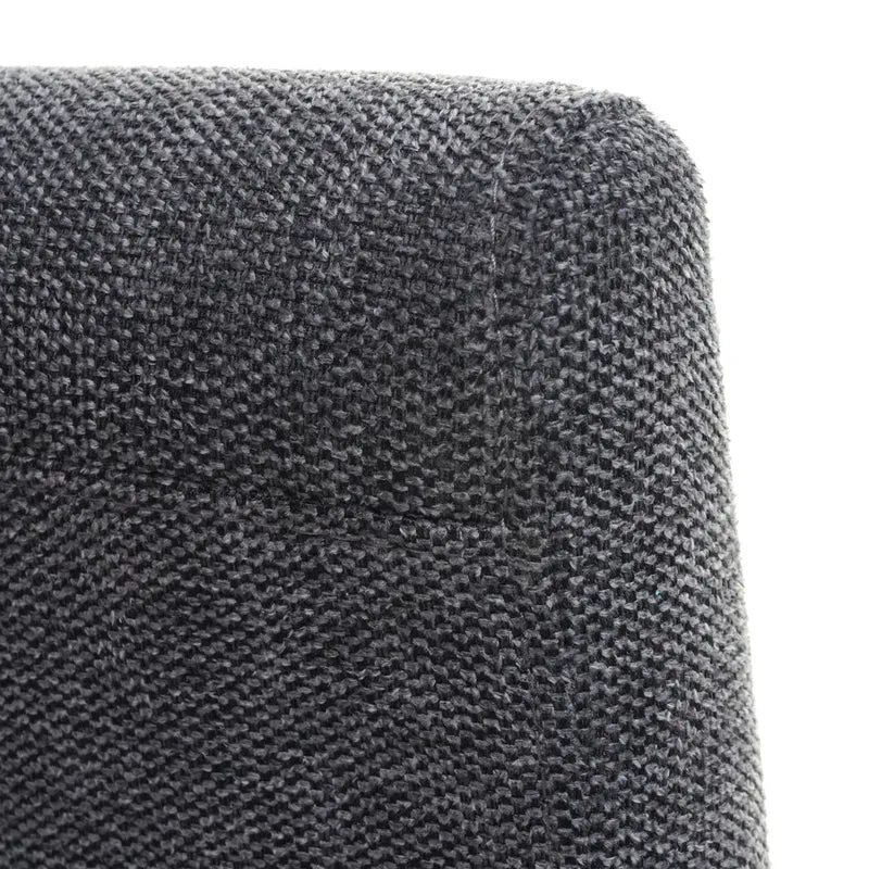 Lot de 6 chaises de salle à manger rembourrées 90x43x48 cm tissu polyester gris anthracite bois d’hévéa foncé 04_0007665