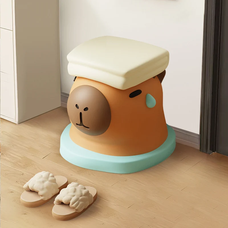 Contemporary Creative Kids Resin Cartoon Dolphin Shaped Low Stool Backless Armless For Living Room