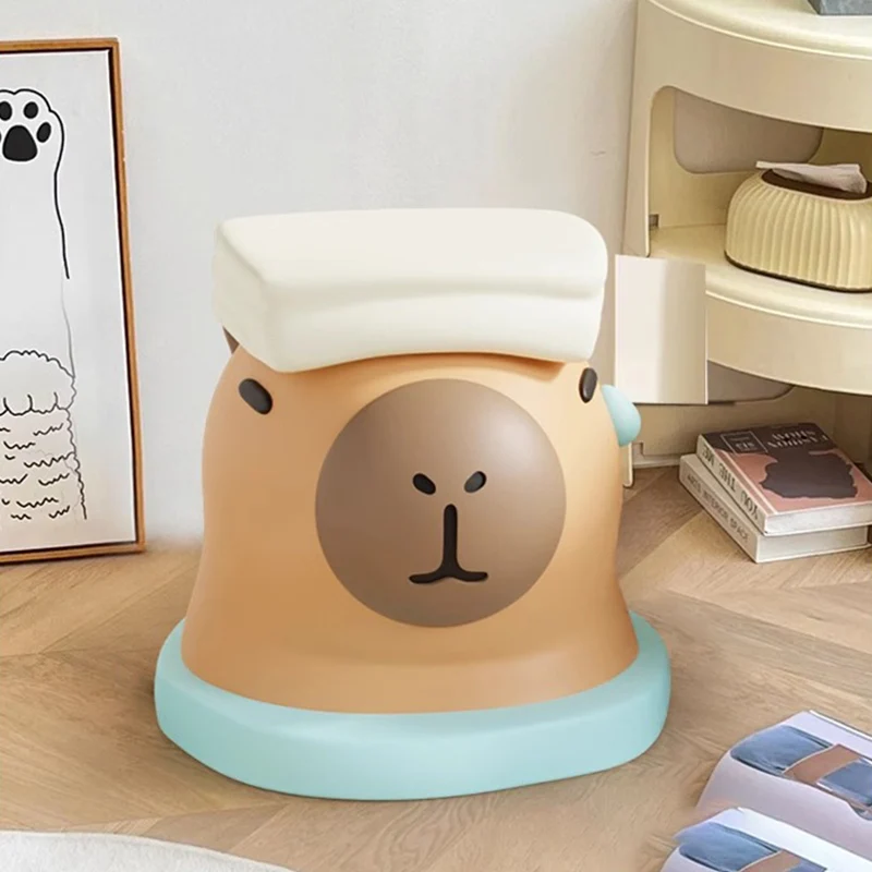 Contemporary Creative Kids Resin Cartoon Dolphin Shaped Low Stool Backless Armless For Living Room
