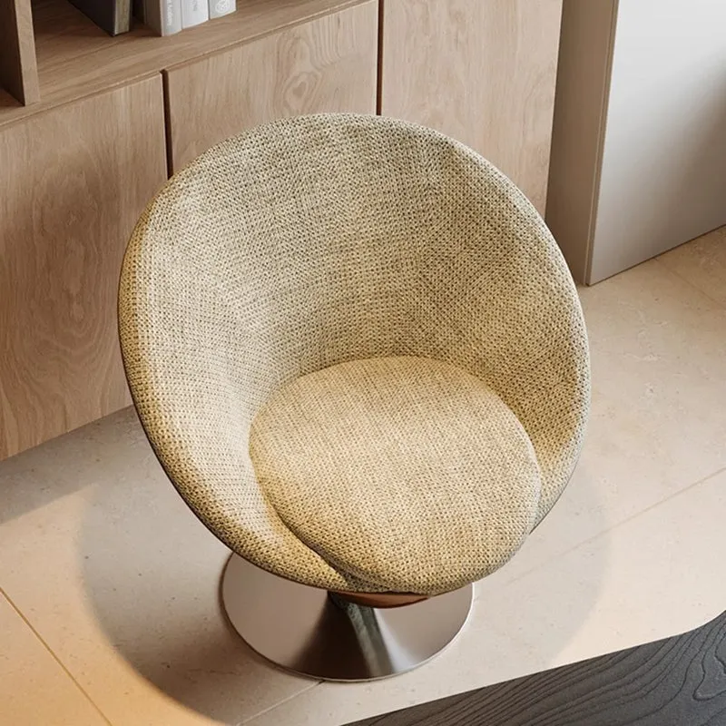 Traditional Chinese Velvet Wood Metal Faux Leather Swivel Round Curved Accent Chair Backrest For Living Room