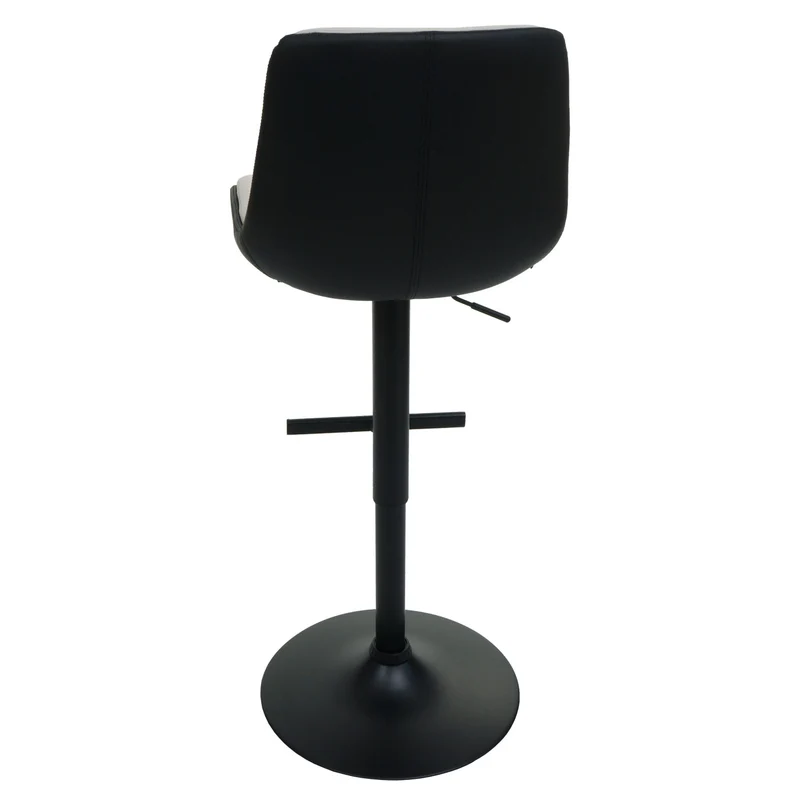 Lot de 2 tabourets de bar pivotants 360° réglables en hauteur avec dossier similicuir crème beige métal noir 04_0007463