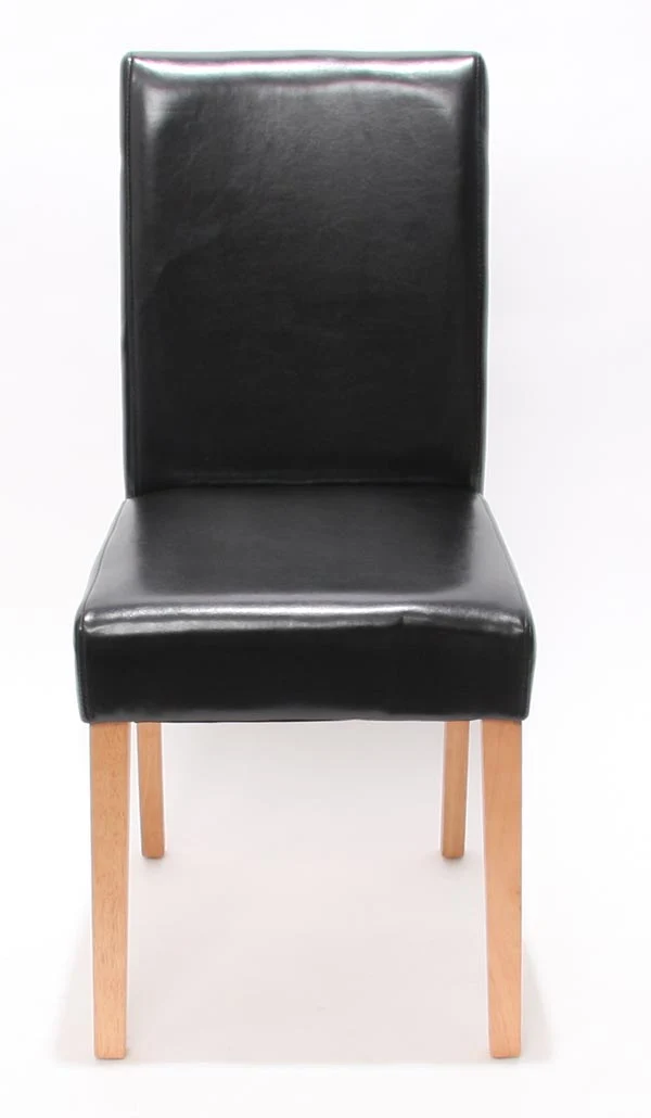 Lot de 2 chaises de salle à manger dossier haut similicuir noir bois clair 04_0007407