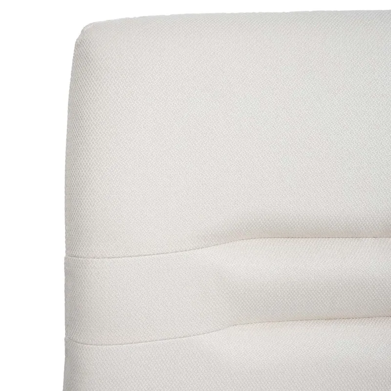 Lot de 2 chaises de salle à manger luge rembourrées tissu crème beige acier inoxydable brossé 04_0007355