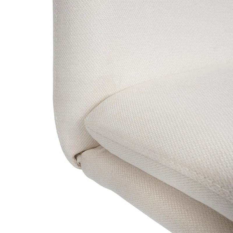 Lot de 2 chaises de salle à manger luge rembourrées tissu crème beige acier inoxydable brossé 04_0007355