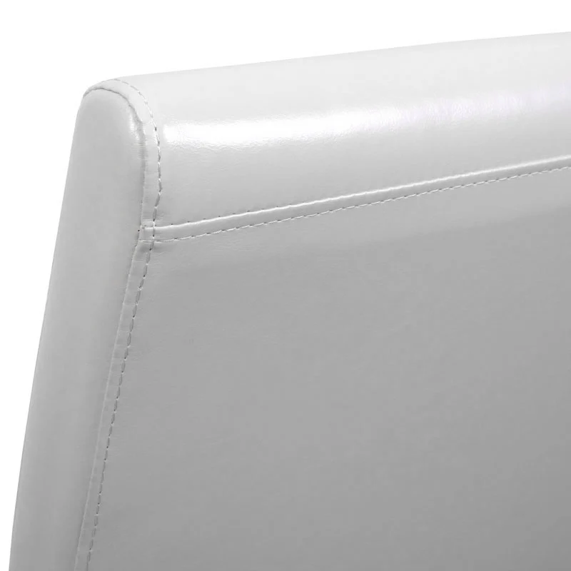 Lot de 2 chaises de salle à manger dossier haut cuir blanc bois massif foncé 04_0007336