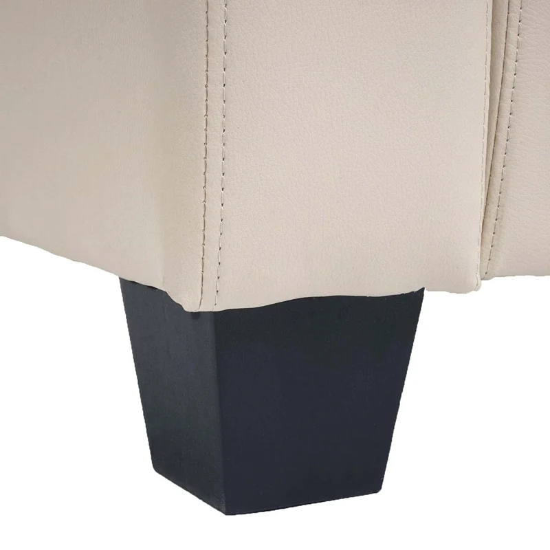 Fauteuil lounge moderne 70x86x75 cm rembourré avec accoudoirs simili cuir crème 04_0011581