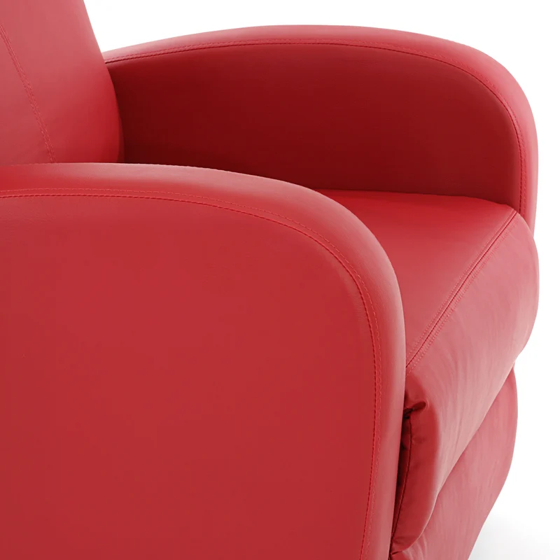 Fauteuil relax inclinable avec repose pieds et fonction allongée simili cuir rouge 04_0011483