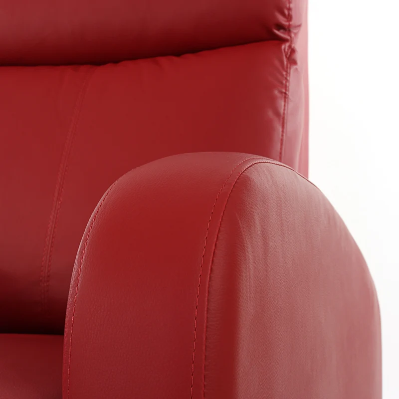 Fauteuil relax inclinable avec repose pieds et fonction allongée simili cuir rouge 04_0011483