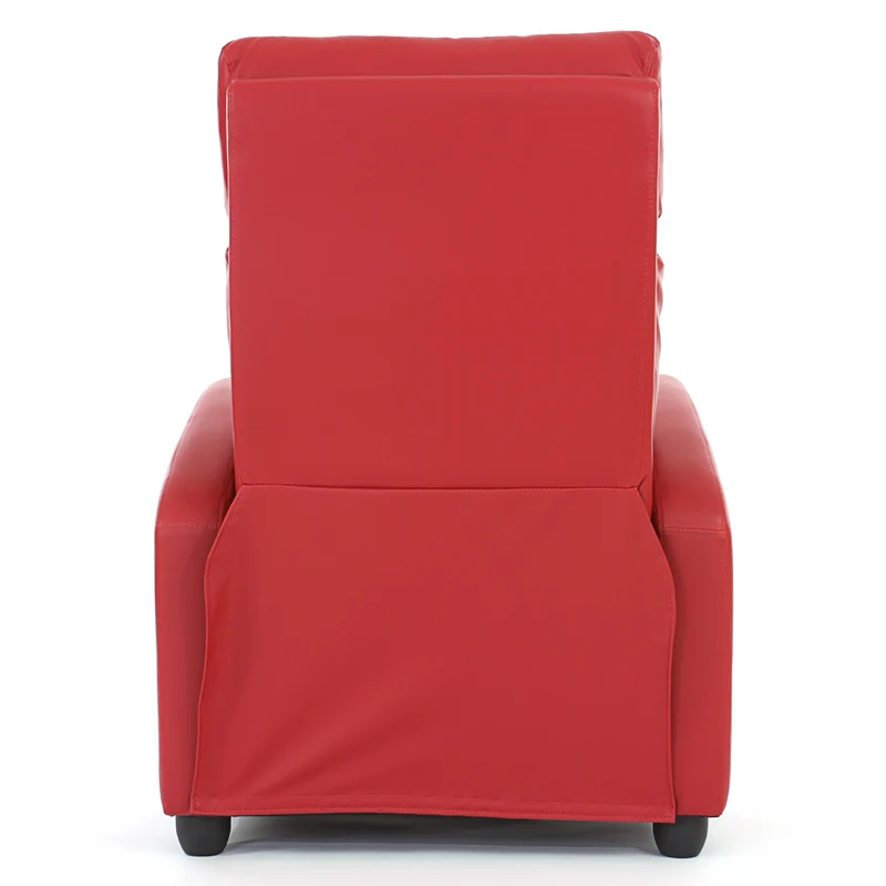 Fauteuil relax inclinable avec repose pieds et fonction allongée simili cuir rouge 04_0011483