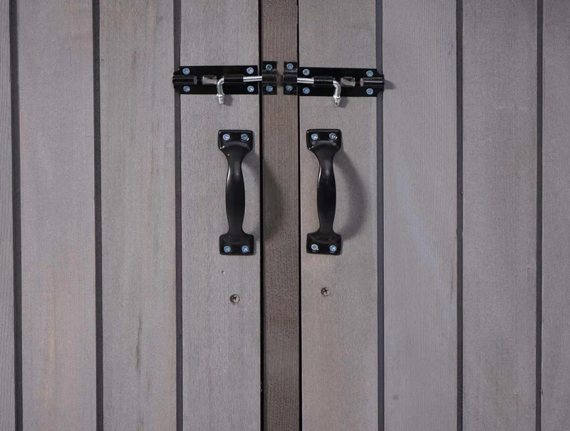 Cache poubelles XL 4 bacs extensible avec couvercles et portes verrouillables 126x316x98 cm bois de sapin anthracite gris 04_0010880
