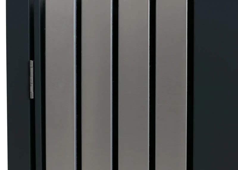 Cache poubelles quadruple avec jardinière intégrée 125x260x84 cm acier galvanisé inox anthracite 04_0009312